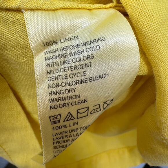 TOMMY BAHAMA Two Palms Sunshine Yellow 100% Linen Swing Skirt // XS - Picture 5 of 6